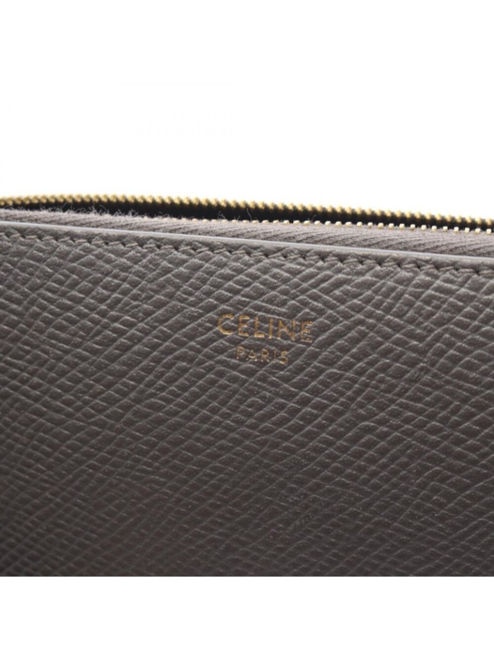 Celine Round Wallet Large Zipped Gray Leather Large - Picture 4 of 9